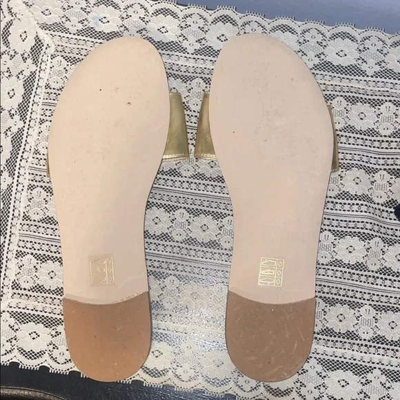 J. Crew Metallic Gold Slide Sandals - Picture 3 of 8